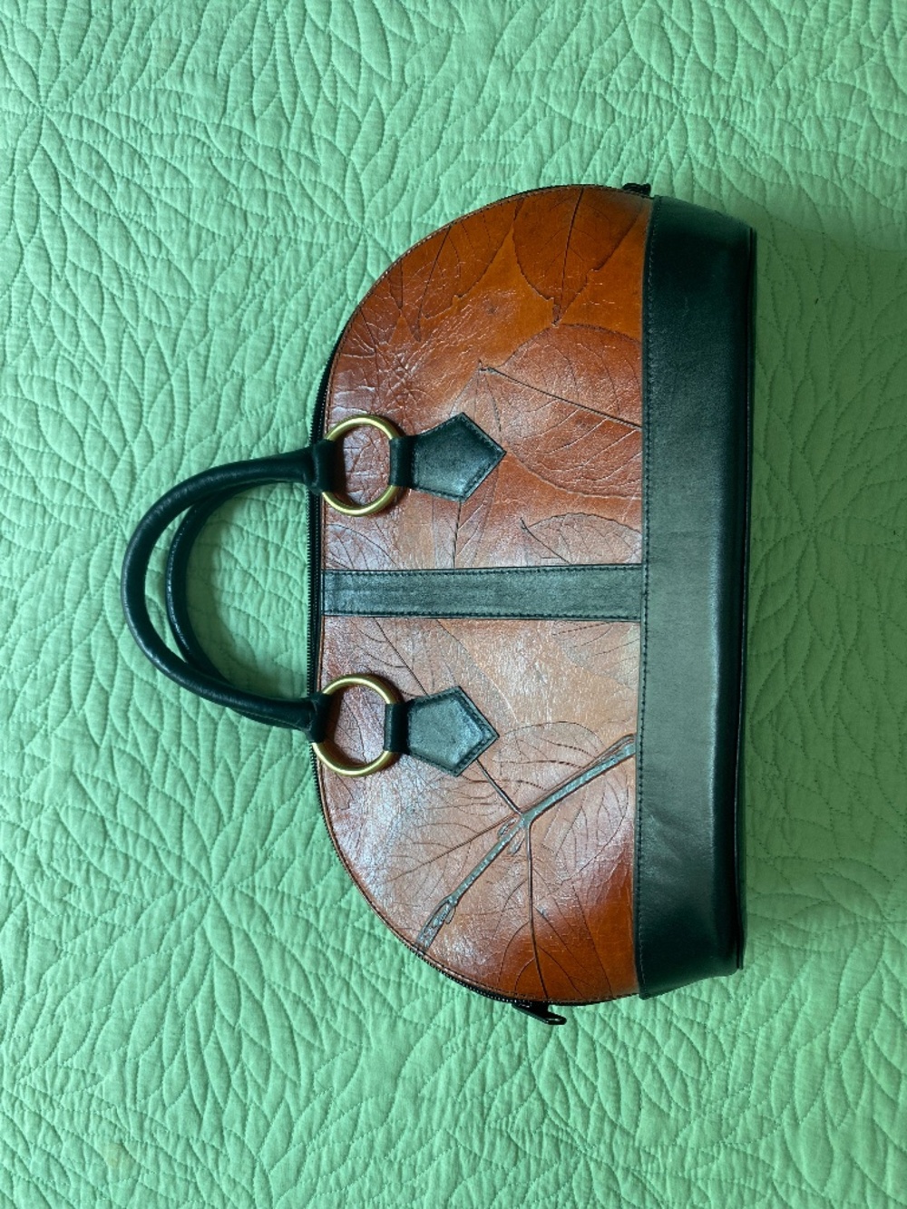 C.L. Whiting Leaf Leather Bag